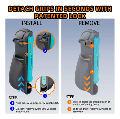 Set De Agarre Ergonómico Para Nintendo Switch Joycons Negro
