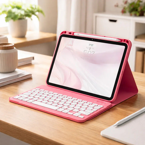 Funda Con Teclado Para iPad (a16) 11th/10th Gen (11/10.9) Fucsia