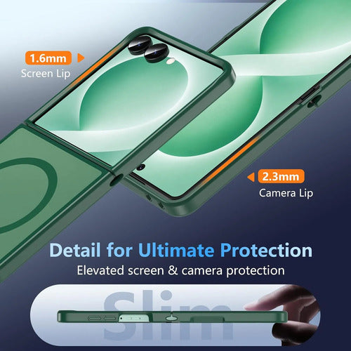 Funda Magnética Para Samsung Galaxy Z Flip 8 Verde Lima Liso