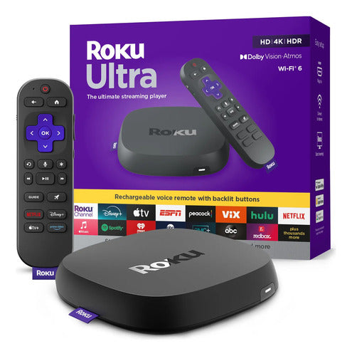 Dispositivo Streaming Roku Ultra 2024 | 4k, Hdr10+ Y Dolb... Color Tipo De Control Remoto