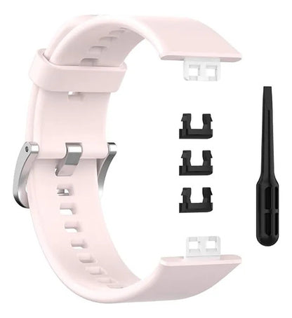 Correa Inf Compatible Con Huawei Watch Fit Silicona Azul Rosa Claro