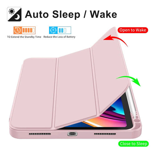 Funda Para iPad A16 / 11 Generacion Con Soporte Para Lápiz Rosa