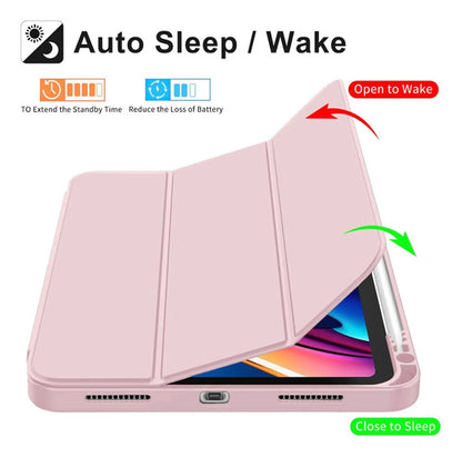 Funda Para iPad A16 / 11 Generacion Con Soporte Para Lápiz Rosa