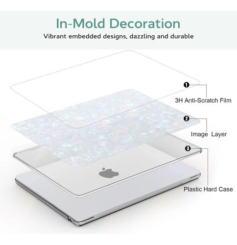 Funda Brillante Para Macbook Air 13' Perla Brillante