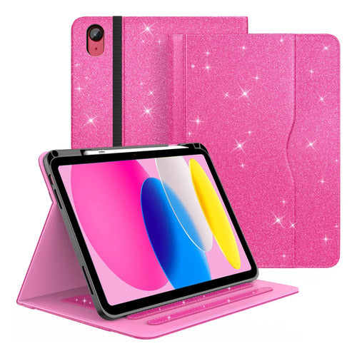 Funda Con Glitter Para iPad A16 Rosa
