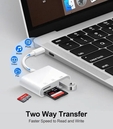 Lector De Tarjetas Usb C Para iPhone Blanco