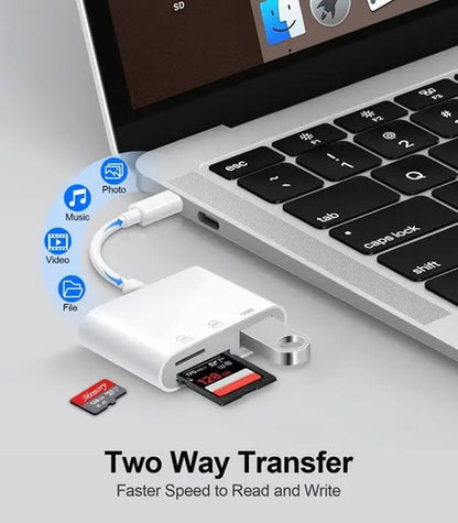 Lector De Tarjetas Usb C Para iPhone Blanco