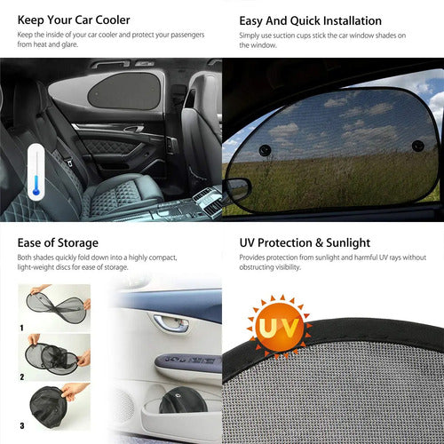 Parasol De Auto Universal De Alta Protección Uv, Pack De 2