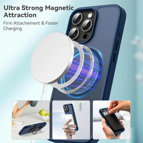 Funda Magnética Para iPhone 16 Pro Azul Marino