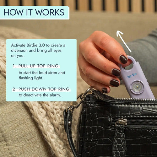 Alarma Personal De Seguridad She's Birdie - Recargable Rosa