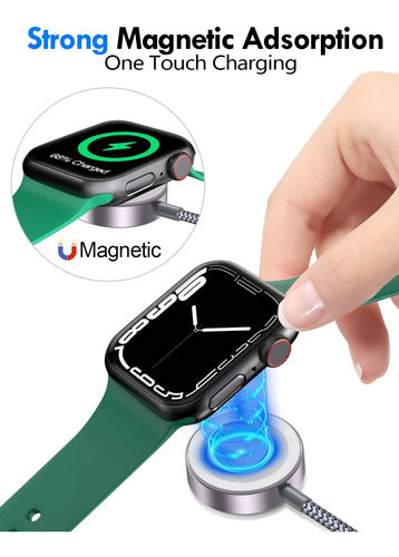 Cable De Carga Rápida 3 En 2 Para Apple Watch, iPhone Etc Gris