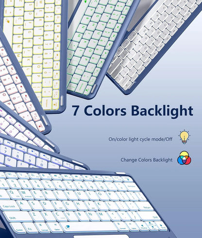 Funda Con Teclado Para iPad Air & Pro Azul