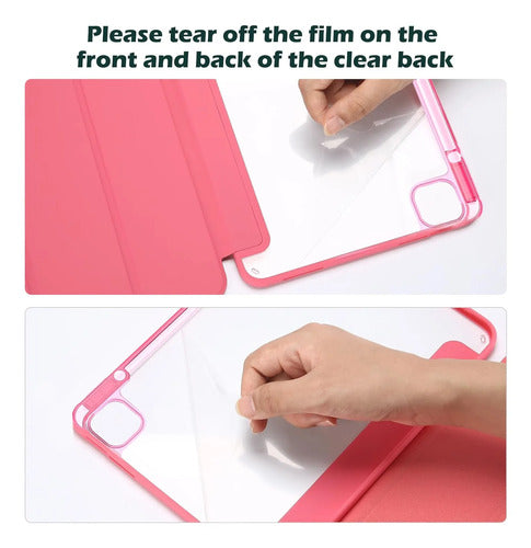 Funda Para iPad Air Con Soporte Para Lápiz Rosa