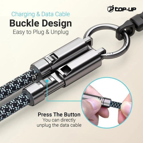 Correa Top-up Crossbody Lanyard 4ft Con Cable Usb-c