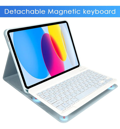 Funda Con Teclado Para iPad A16 Azul Claro