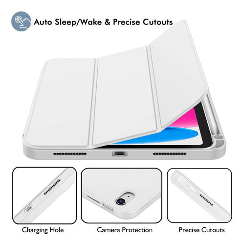 Funda Para iPad A16 Con Soporte Y Porta Lápiz Gris