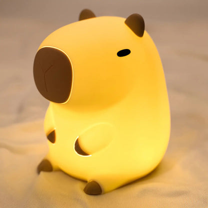 Lámpara De Noche Capybara, Luz De Silicona Recargable Marrón