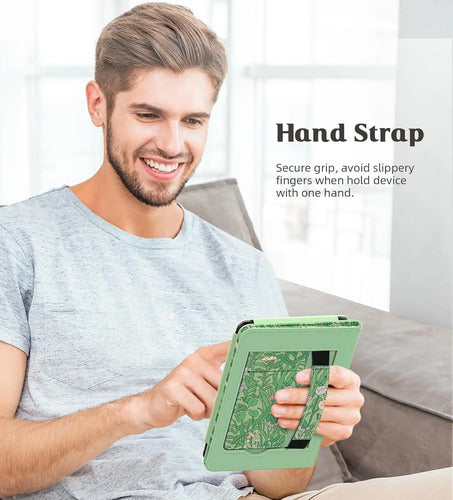Funda Moko Para Kindle Con Auto Wake/sleep Verde Oscuro
