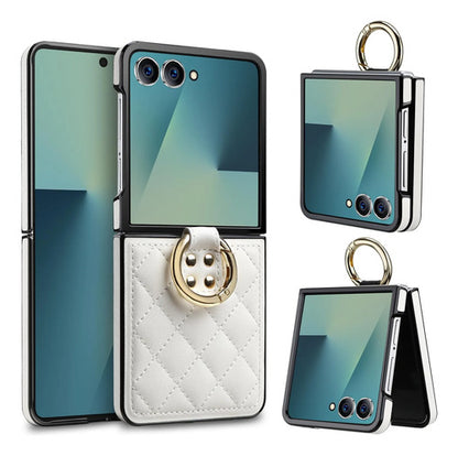 Funda Samsung Galaxy Z Flip 7 Con Anillo Blanco