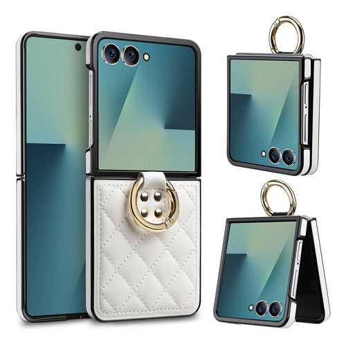 Funda Samsung Galaxy Z Flip 7 Con Anillo Blanco