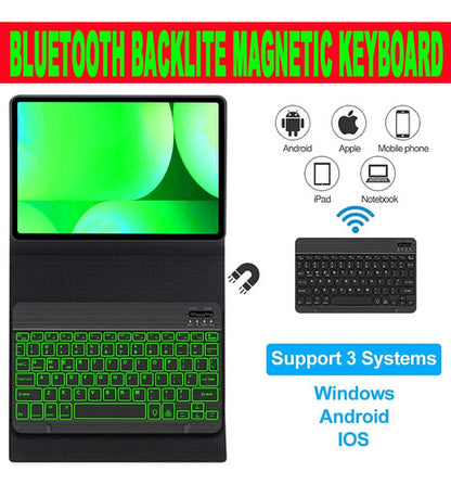 Funda Con Teclado Para Samsung Tab S10+/s9 Fe+/s9+/s8+/s7... Negro