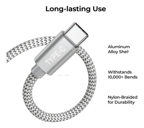Cables Usb-c De Alta Velocidad Pack De 2 Plateado