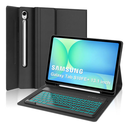 Funda Con Teclado Para Samsung Galaxy Tab S10fe+ Negro