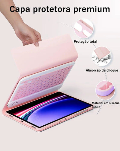 Funda Con Teclado Para Lenovo Tab M11/k11 Lte 2024 11 Rosa