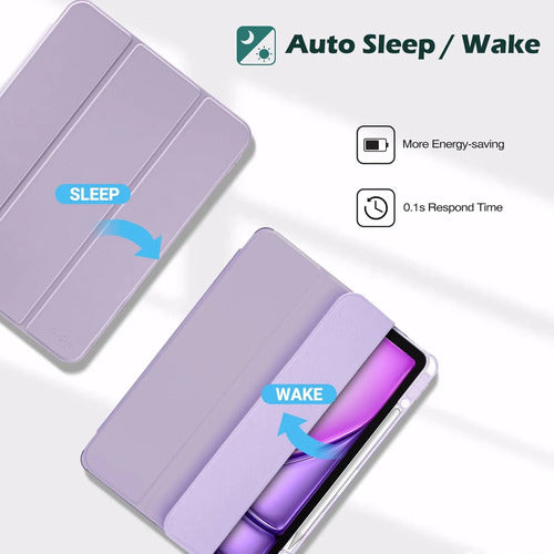 Funda Para iPad Air Con Soporte Para Lápiz Morado