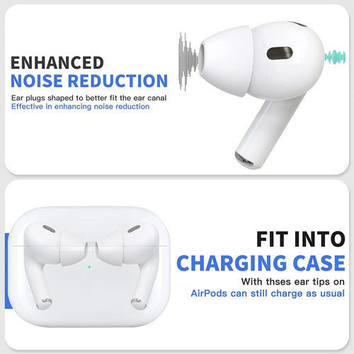 4 Pares De Puntas Para AirPods Pro 1 & 2, Alivio De Dolor... Blanco