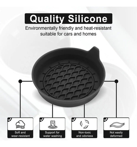 Soportes De Silicona Ecológica Para Bebidas De Auto Negro