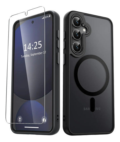 Funda Magnética Mate Para Samsung Galaxy S25+ Plus Negro
