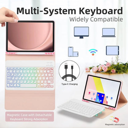 Funda Con Teclado Para Samsung Galaxy Tab A11+/a9. Rosa