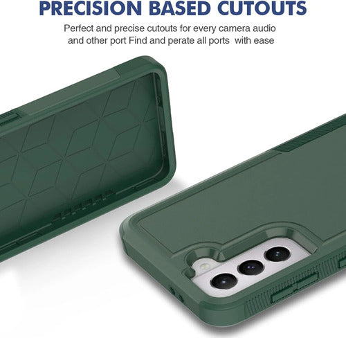 Funda Protectora Samsung Galaxy S21 5g Doble Capa Antigolpes Verde Oscuro Liso