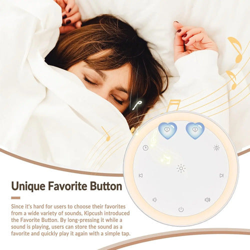 Máquina De Sonido Y Luz Nocturna Kipcush Para Adultos Y Bebe Blanco