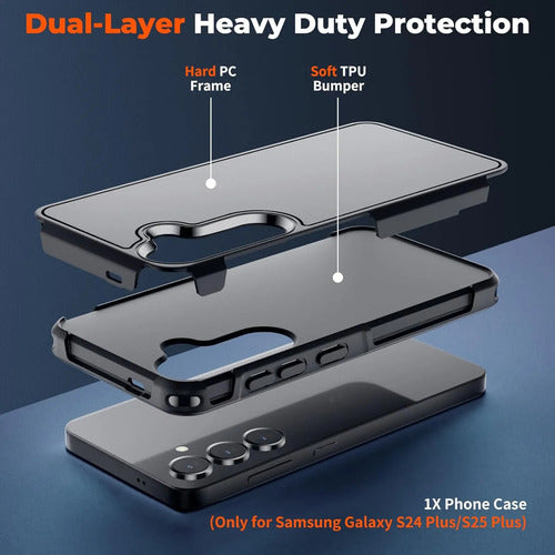 Funda Resistente Para Samsung Galaxy S25 Plus & S24 Plus Negro