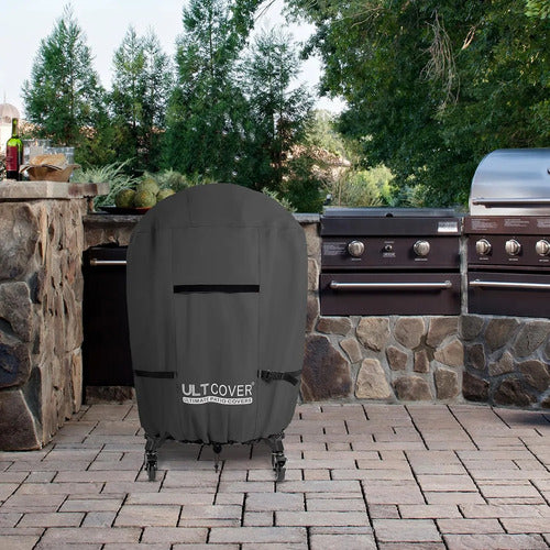 Funda Impermeable Para Parrilla Kamado De 18 A 30 Pulgadas Negro