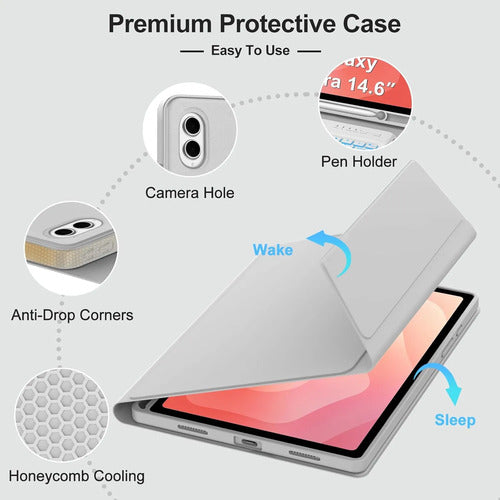 Estuche Con Teclado Para Samsung Galaxy Tab S11 Ultra Gris