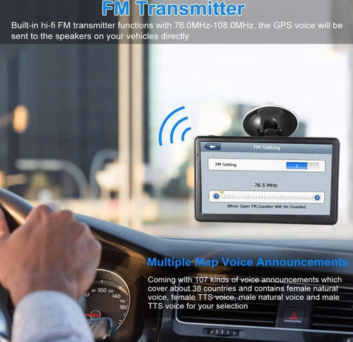 Gps Navegador Para Auto Camión Rv, Mapa 2025, Pantalla Tact