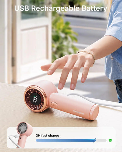 Mini Ventilador Portátil Sweetfull Rosa