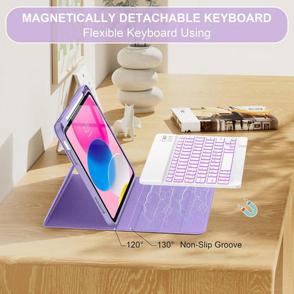 Funda Con Teclado Para iPad (a16) 11th/10th Gen Violeta