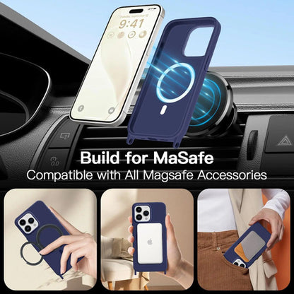 Funda Para iPhone 17 Pro Con Correa Ajustable Azul