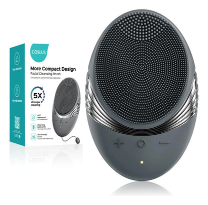 Cepillo Limpiador Facial Silicona Recargable Gris