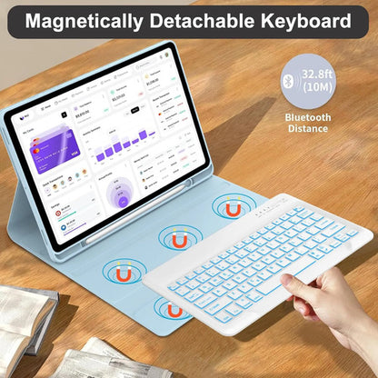 Estuche Con Teclado Para Samsung Galaxy Tab S11 Ultra Azul Claro