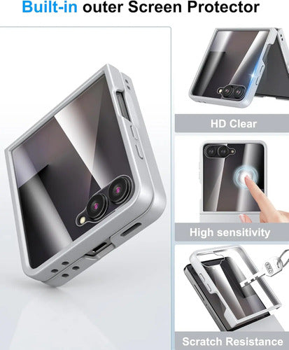 Funda Samsung Galaxy Z Flip 7, Protect De Pantalla Integrado Gris