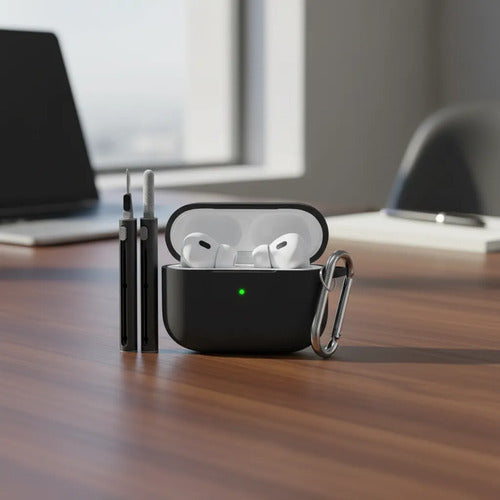 Funda R-fun Para AirPods 4 Con Kit De Limpieza Negro