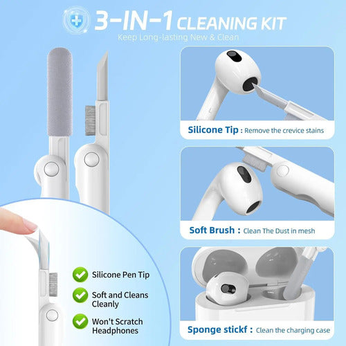Funda Para AirPods 4, Silicona, Diseño Floral Azul