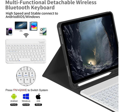 Funda Con Teclado iPad De 10a/11a Gen. 11/10.9 PuLG, A16 Negro