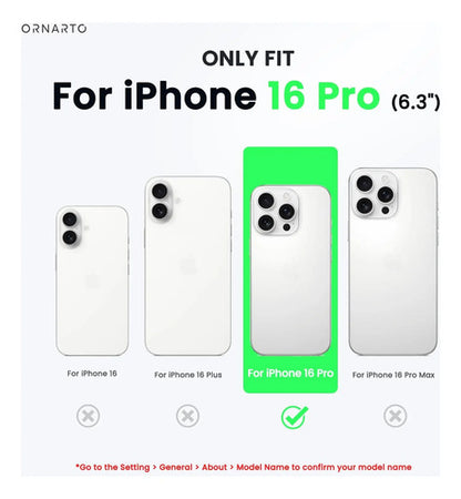 Funda Ornarto Compatible Con iPhone 16 Pro 6.3 , Silicona... Rosa Claro