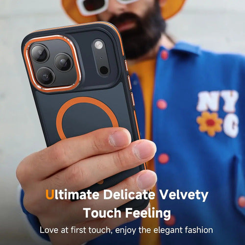 Funda Magnética 3 En 1 Para iPhone 17 Pro Naranja